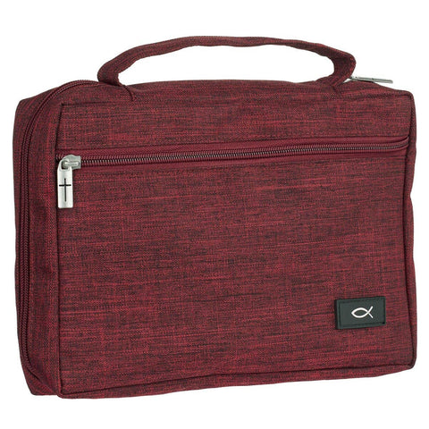 Bible Cover Value Burgundy Ichthus Patch: Extra Large