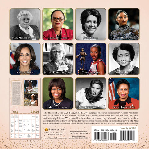2026 Black Women History Calendar 2026, Black History Collection