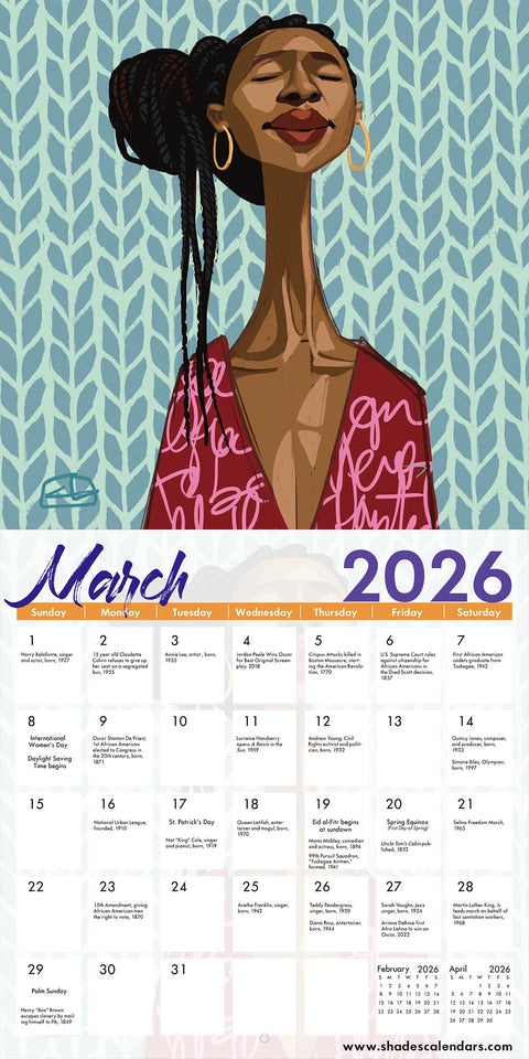 For The Culture 2026 African American Wall Calendar, Cbabi Bayoc