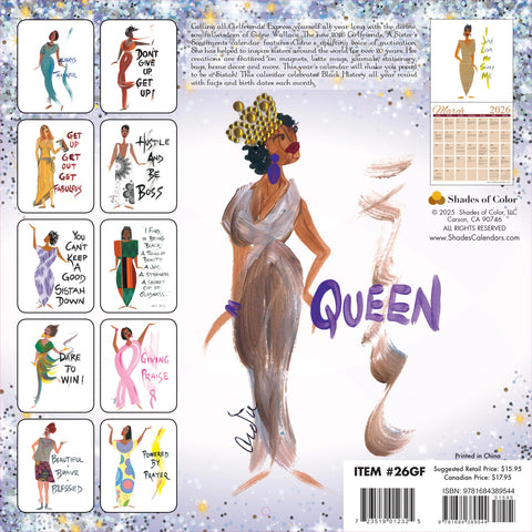 Girlfriends 2026 African American Wall Calendar, Cidne Wallace