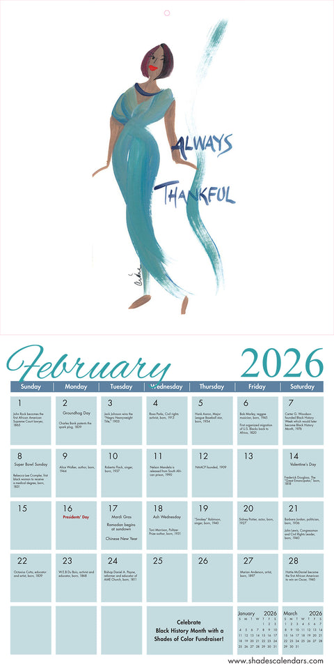 Girlfriends 2026 African American Wall Calendar, Cidne Wallace