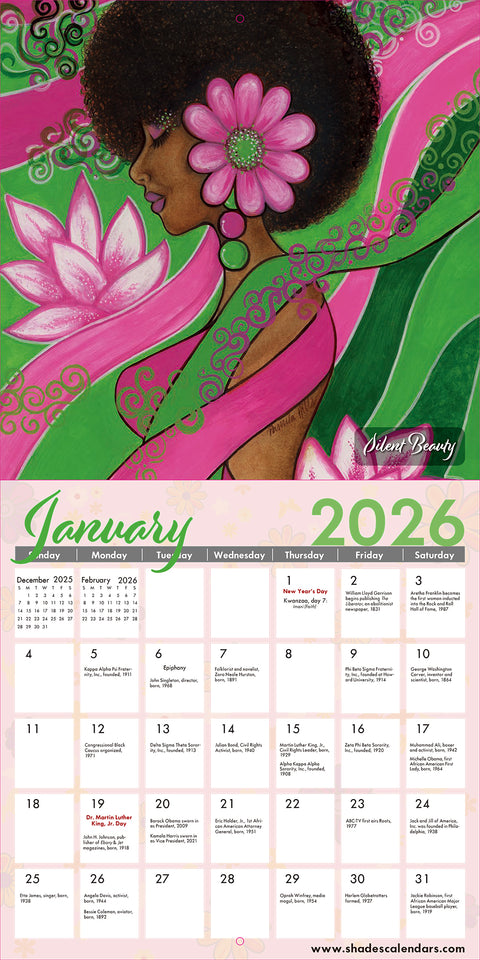 Sister Vibes 2026 African American Wall Calendar, Pamela Hills