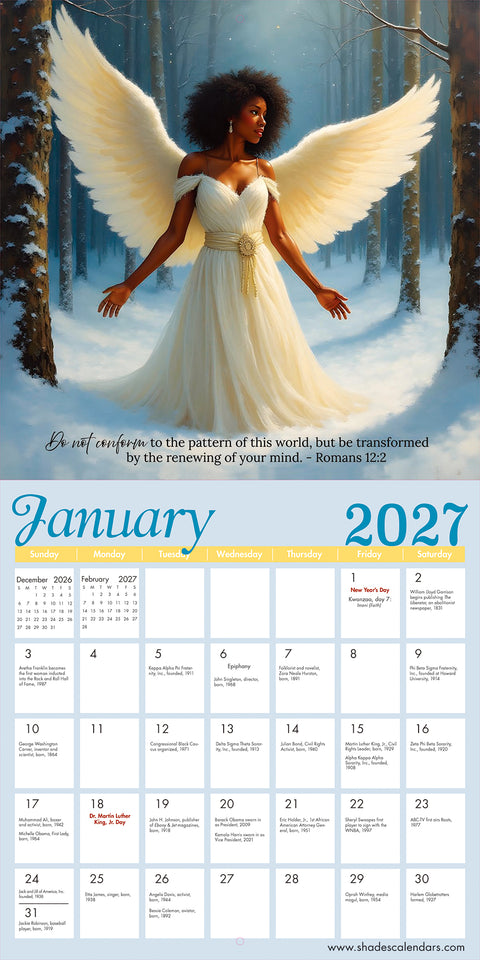 2027 Angelic Light Wall Calendar by Janine Kai