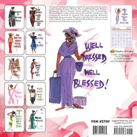 2027 Girlfriends, a Sister’s Sentiments Wall Calendar by Cidne Wallace