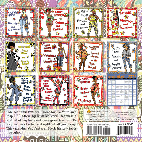 2027 Be Your Own Insp-HER-ation Wall Calendar by Kiwi McDowell