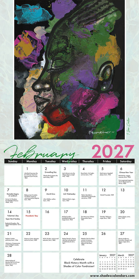 2027 Color My Soul Wall Calendar by Larry “Poncho” Brown