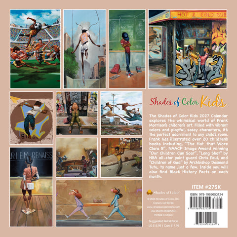 2027 Shades of Color Kids Wall Calendar by Frank Morrison