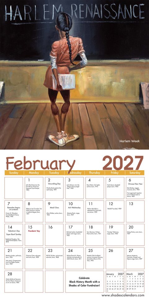 2027 Shades of Color Kids Wall Calendar by Frank Morrison