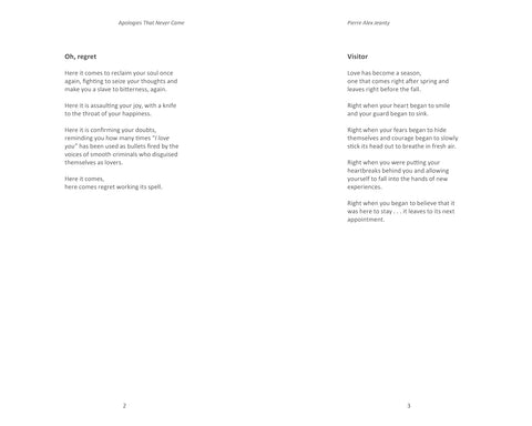 Apologies That Never Came by Pierre Alex Jeanty