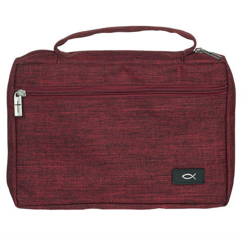 Bible Cover Value Burgundy Ichthus Patch: Extra Large