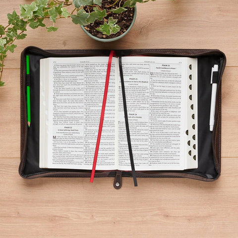 Bible Cover Classic Brown/Black Man of God 1 Tim. 6:11: Extra Large