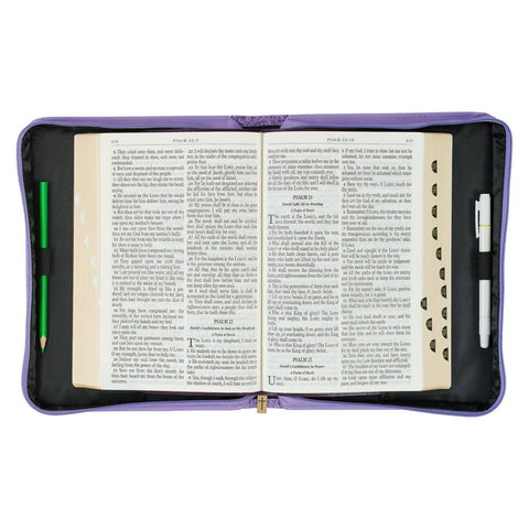 Bible Cover Fashion Lilac By Grace You've Been Saved Eph 2:8: Large