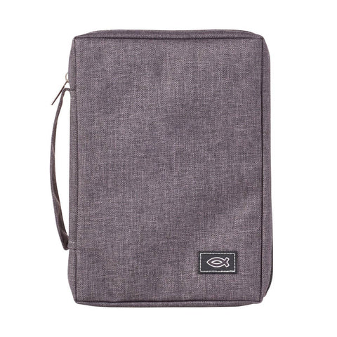 Bible Cover Value Gray Ichthus Patch: Large