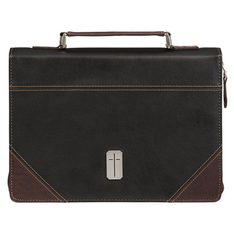 Bible Cover Classic Brown/Black Man of God 1 Tim. 6:11: Extra Large