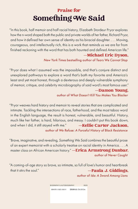 *PRE-ORDER (6/2/26 RELEASE)* Something We Said: Richard Pryor, A Notorious Word And Me by Elizabeth Stordeur Pryor
