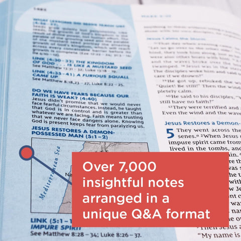 NIV, Quest Study Bible, Personal Size, Leathersoft, Blue, Comfort Print: The Only Q and A Study Bible