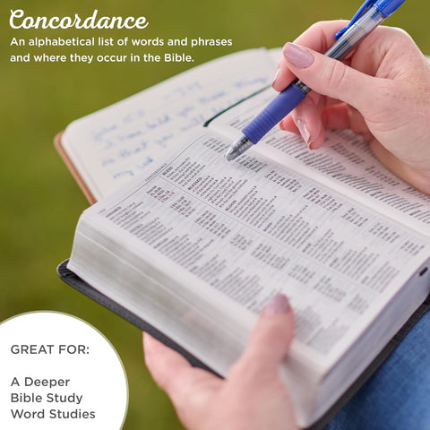 KJV Holy Bible, Compact Large Print Faux Leather Red Letter Edition - Ribbon Marker, King James Version, Medium Brown