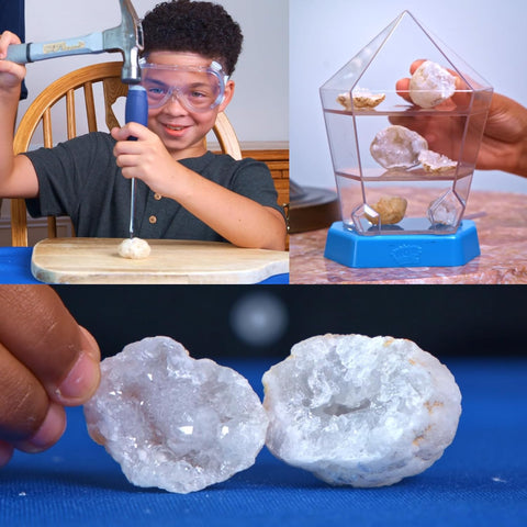 Wow in The World: Break-Open Crystal Geodes Science Kit