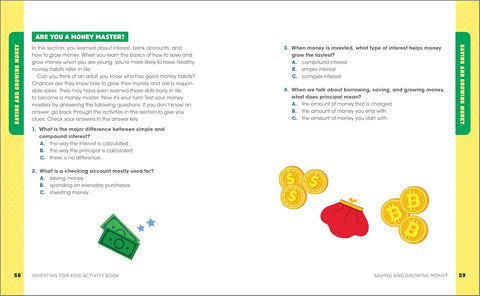 Investing for Kids Activity Book: 65 Activities about Saving, Investing, and Growing Your Money by Justine Nelson