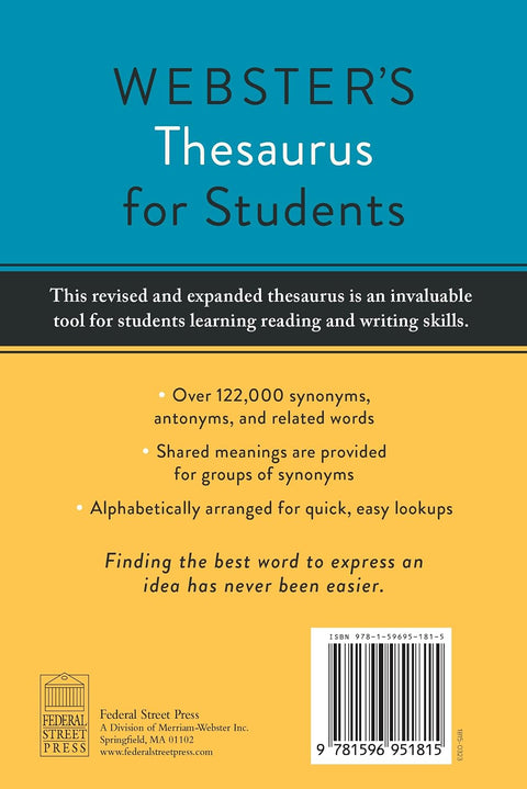 Webster's for Students Dictionary/Thesaurus Shrink-Wrapped Set