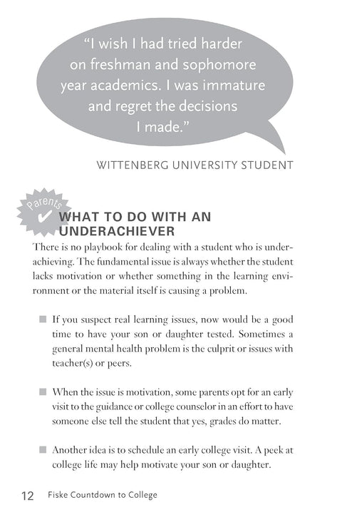 Fiske Countdown to College: 41 To-Do Lists and a Plan for Every Year of High School by Edward B. Fiske, Bruce G. Hammond