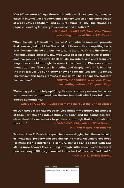 *PRE-ORDER (5/19/26 RELEASE)* Our Minds Were Always Free: A History Of How Black Brilliance Was Exploited—And The Fight To Retake Control by Lisa E. Davis
