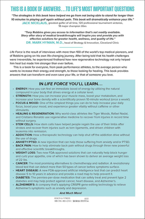 Life Force: How New Breakthroughs in Precision Medicine Can Transform the Quality of Your Life & Those You Love by Tony Robbins, Peter H. Diamandis, Robert Hariri