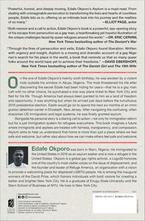 Asylum: A Memoir & Manifesto by Edafe Okporo