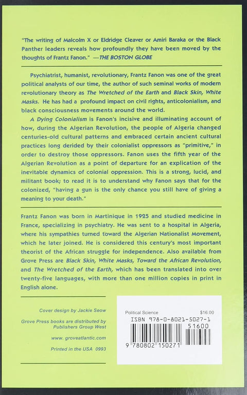 A Dying Colonialism by Frantz Fanon, Haakon Chevalier (Translator)