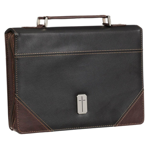 Bible Cover Classic Brown/Black Man of God 1 Tim. 6:11: Extra Large