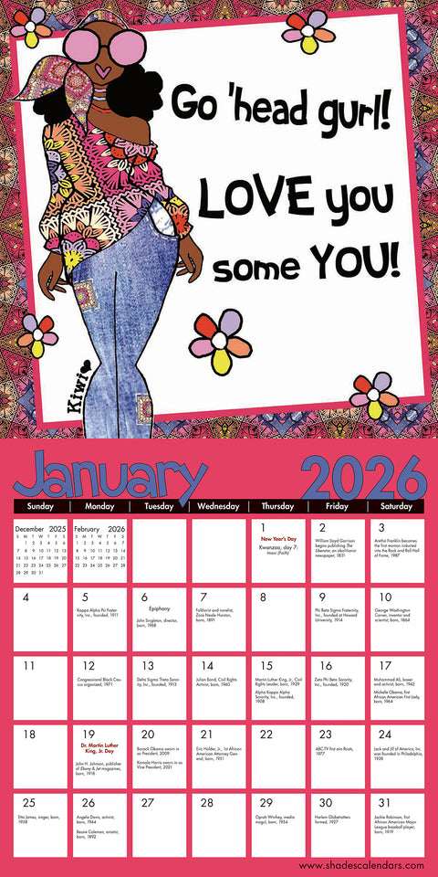 Be Your Own InspHERation 2026 African American Wall Calendar by Kiwi McDowell