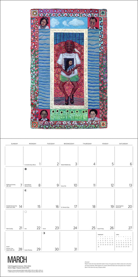 Faith Ringgold 2027 Wall Calendar