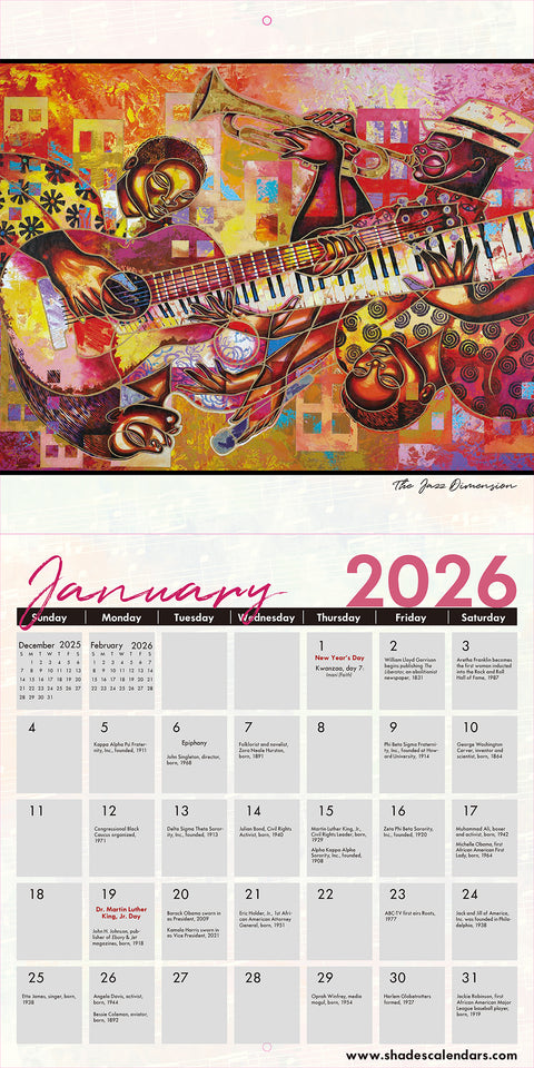 Color My Soul 2026 African American Wall Calendar | A Celebration Of Music, Larry “Poncho” Brown