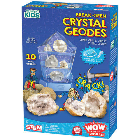 Wow in The World: Break-Open Crystal Geodes Science Kit