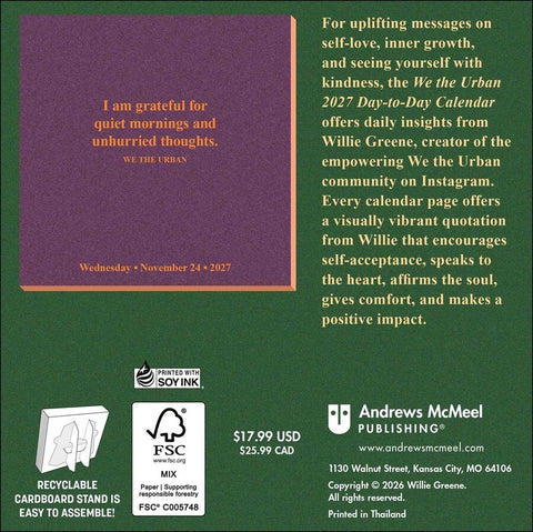 We the Urban 2027 Day-to-Day Calendar Affirmations for the Soul By Willie Greene