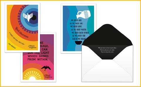 The Caged Bird Sings Note Cards: 12 Cards for Sharing the Wit and Wisdom of Maya Angelou
