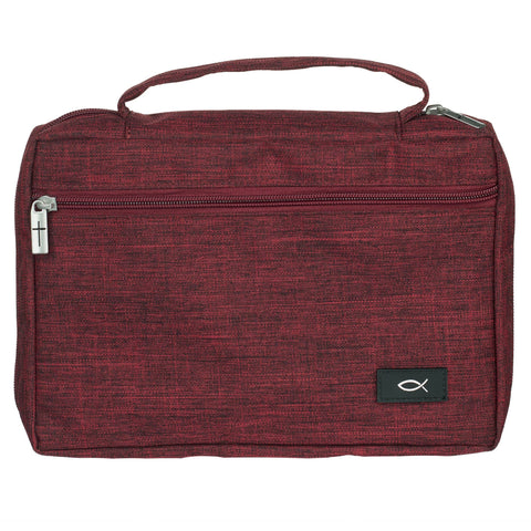 Bible Cover Value Burgundy Ichthus Patch: Extra Large